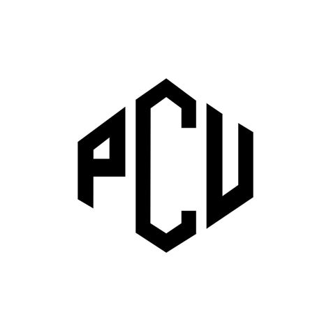 PCU letter logo design with polygon shape. PCU polygon and cube shape ...