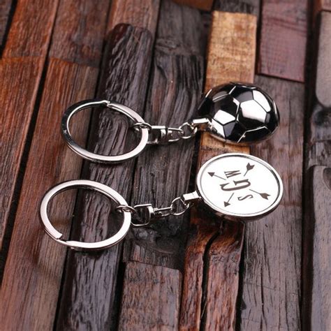 Personalized Polished Stainless-Steel Soccer Ball Keychain - Teals Prairie & Co.®