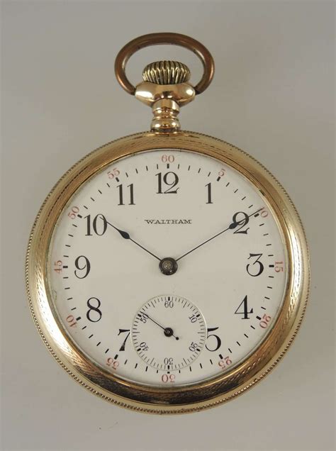 Fancy Cased Gold plated Waltham pocket watch c1906 in Antique Pocket Watches