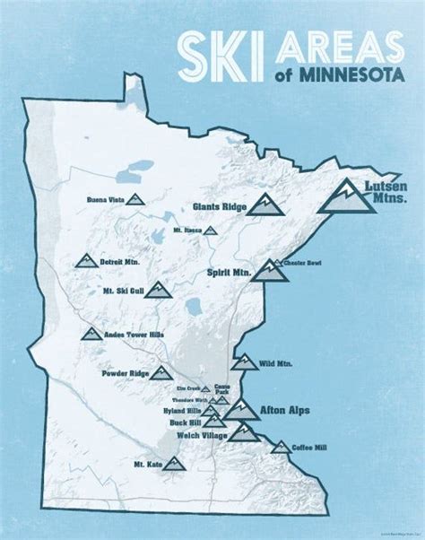 Minnesota Ski Resorts Map 11x14 Print | Etsy in 2021 | Ski resort, Minnesota travel, Afton alps