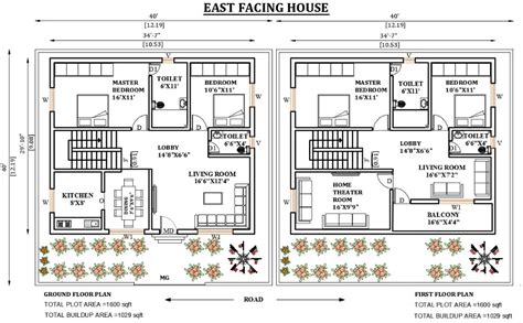 Stunning 2BHK House Plan for East-Facing Home