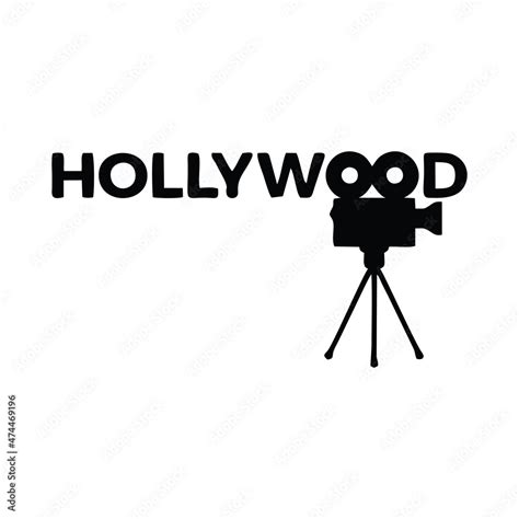 Hollywood letter with logo design illustration. Isolated on white ...