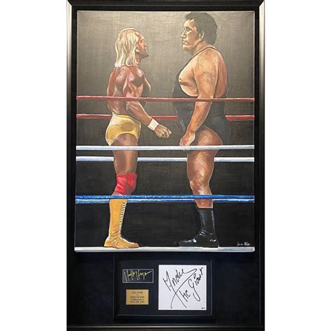 MASSIVE Andre THE GIANT & Hulk HOGAN Dual Signed & Hand Painted 1/1 ...