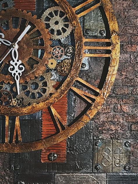 Handcrafted Steampunk Wall Clock/ Skeleton Wooden Clock/ Mixed | Etsy | Steampunk home decor ...