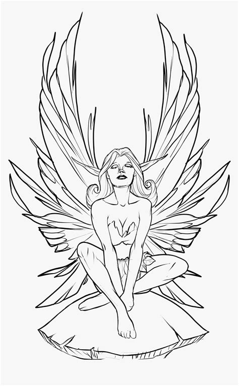 Drawing Elves Fairy - Realistic Fairy Coloring Pages, HD Png Download ...