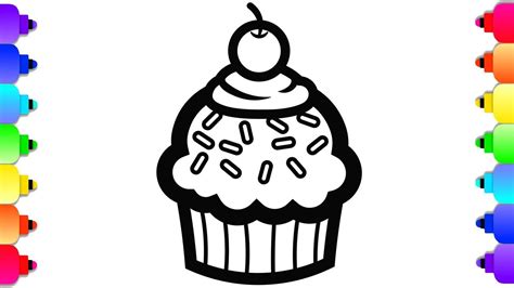 Birthday Cupcake Coloring Pages