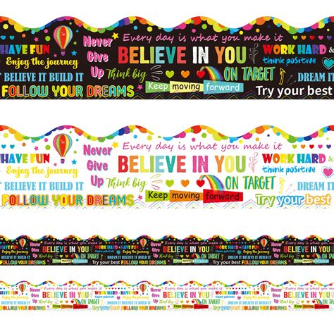 Buy 67ft Inspirational Quotes Bulletin Board Borders Stickers Growth ...