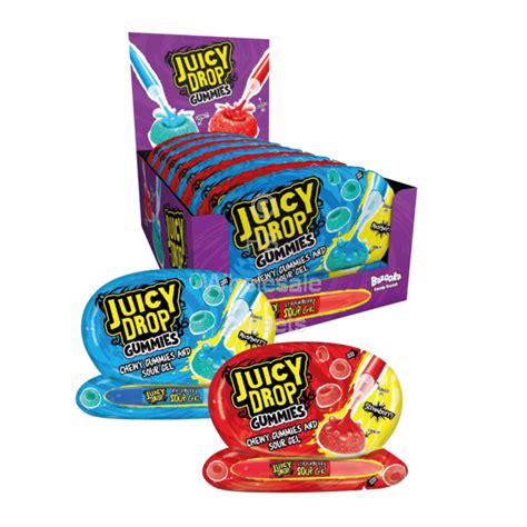 Bazooka Juicy Drop Gummies and Sour Gel 12x57g