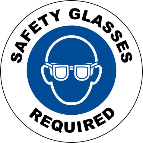 Safety Glasses Required Floor Sign - Save 10% Instantly