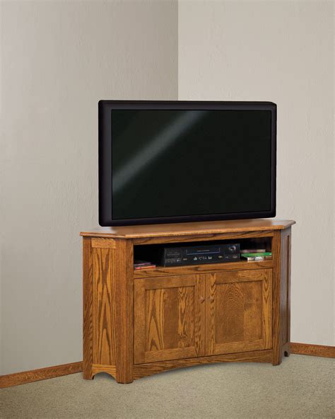 Mission Corner TV Stand | Amish Solid Wood TV Stands | Kvadro Furniture