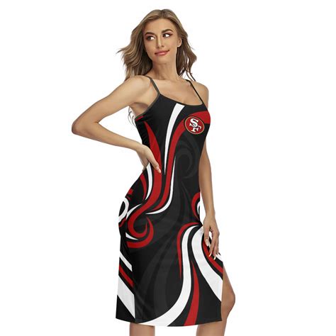 San Francisco 49ers Limited Edition All-Over Print Women's Back Cross Cami Summer Dress GTS005265