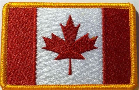 CANADIAN FLAG EMBROIDERED IRON-ON SEW PATCH CANADA EMBLEM MAPLE LEAF RED | eBay | Maple leaf ...