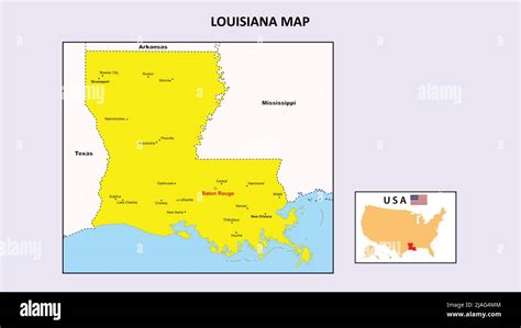 Louisiana Map. State and district map of Louisiana Stock Vector Image ...