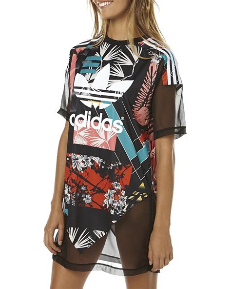 Adidas Originals Soccer Womens Tee Dress - Black Multicolour | SurfStitch