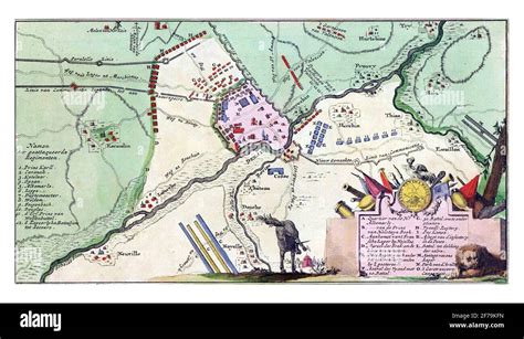 Map showing the order of battle of the troops at the Battle of Denain ...