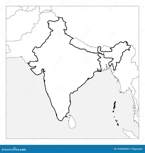 Map Of India With Neighbouring Countries And Territories. Indian Map Colored By States And ...