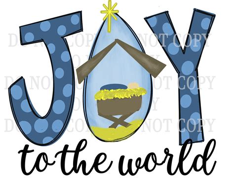 Joy to the World Nativity Baby Jesus Watercolor Christmas | Etsy