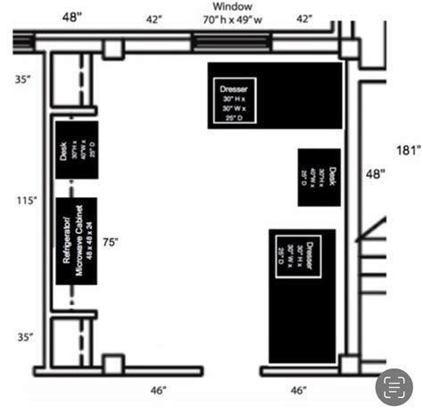 Room Layout for Hefley Hall at Ole Miss