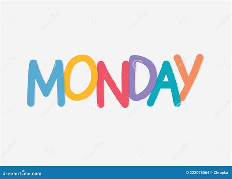 Colorful monday word stock vector. Illustration of text - 222078064