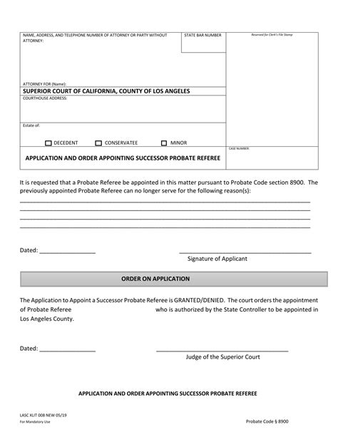 Form LASC XLIT008 - Fill Out, Sign Online and Download Fillable PDF ...