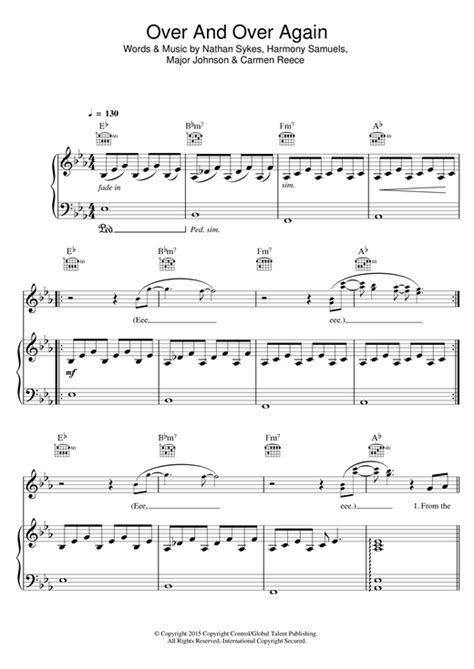 Over And Over Again sheet music by Nathan Sykes (Piano, Vocal & Guitar – 122483)