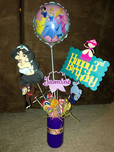 Jasmine princess birthday centerpiece | Birthday centerpieces, Princess ...