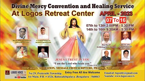 Divine Mercy Convention and Healing Service Feast Day | 16 -APR-2023 ...