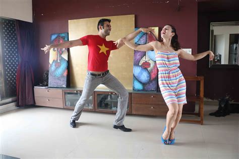 Amisha Patel learns western dance from Sandip Soparrkar