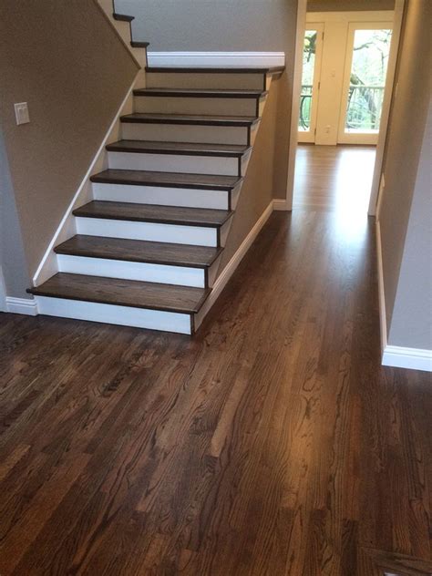 Refinished hardwood stairs and floor | Refinishing hardwood floors, Wood floors wide plank ...