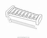 Xylophone Printable Coloring Page sketch template