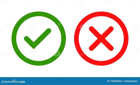 Tick and cross icon stock vector. Illustration of black - 135858566