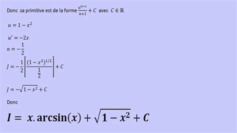 Integration de Arcsin(x) dx - YouTube