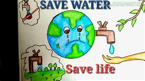 Save Water Save Life Drawing Easy / How to draw save water save earth ...