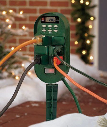 6 Outlet Digital Multi-Function Outdoor Timer For Outdorr Holiday Lights Yard | Outdoor ...