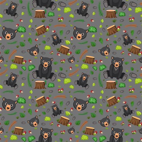 Black bear seamless pattern 8274075 Vector Art at Vecteezy