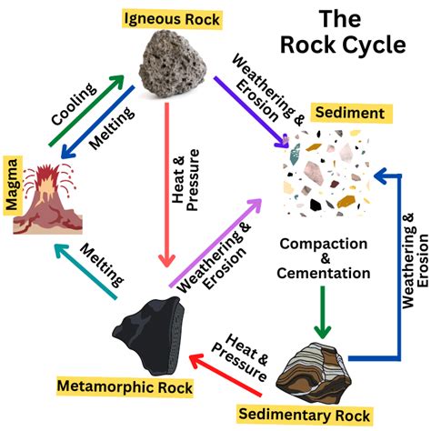 Process Of Rock Cycle Types Of Rocks With Examples Earth, 45% OFF