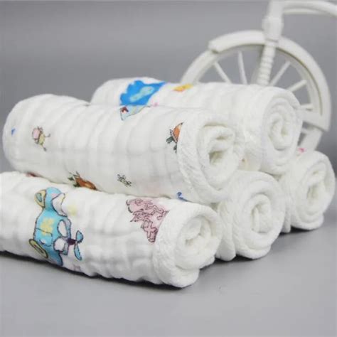 1 PCS/LOT Organic Cotton Reusable baby Diapers Cloth Diaper Inserts 6 Layers Nappy liners 100% ...