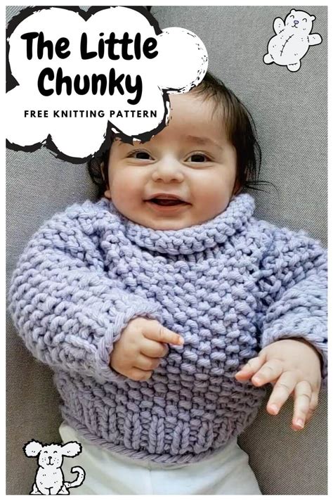 The Little Chunky – Free Knit Baby Sweater Pattern – The Snugglery