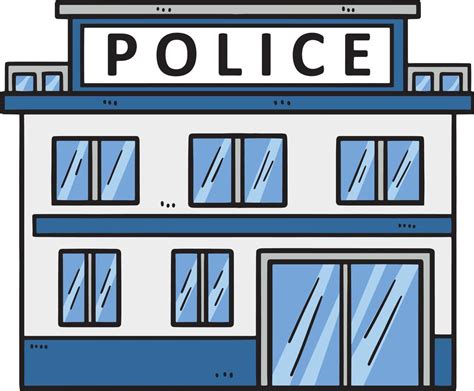 Police Station Cartoon Colored Clipart 23058848 Vector Art at Vecteezy