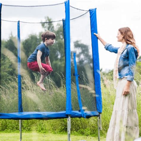 Junior 180cm Blue Trampoline with Enclosure Net - Freeshop