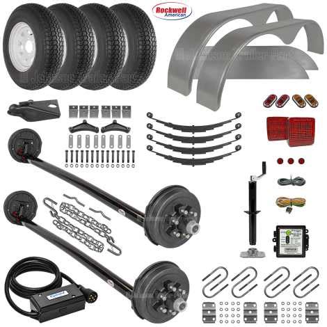 Tandem Drop Axle Trailer Parts Kit - 10.4k Capacity - Johnson Trailer Parts