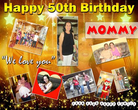 Golden 50th Birthday Celebration Tarp Design | Cebu Balloons and Party Supplies