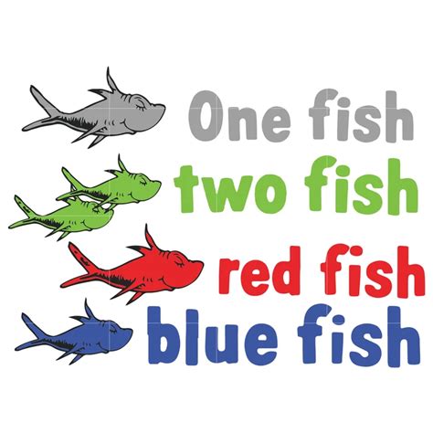 One fish two fish red fish blue fish, dr seuss svg, dr seuss quotes, d – SVGTrending Red Fish ...