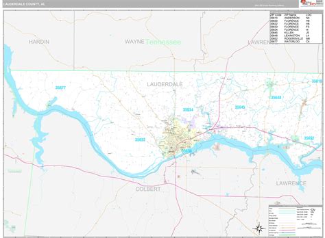 Lauderdale County, AL Wall Map Premium Style by MarketMAPS - MapSales