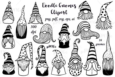 Gnomes Svg Vector Png Doodle Gnomes Clipart Scandinavian - Etsy Israel