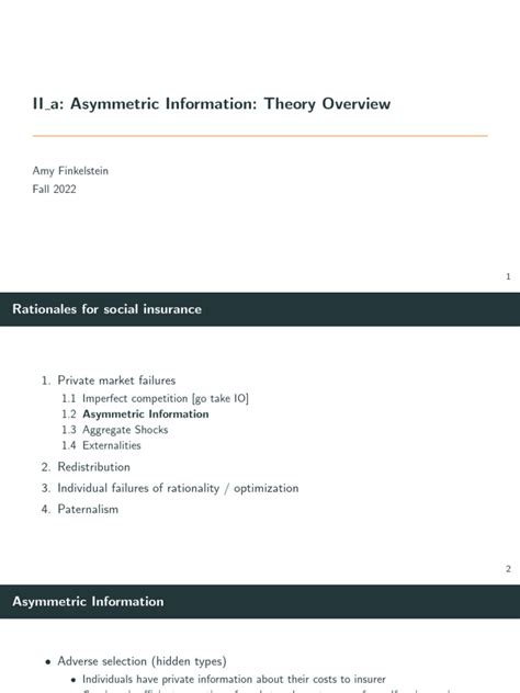 Asymmetric Information_ Theory Overview | PDF | Adverse Selection ...