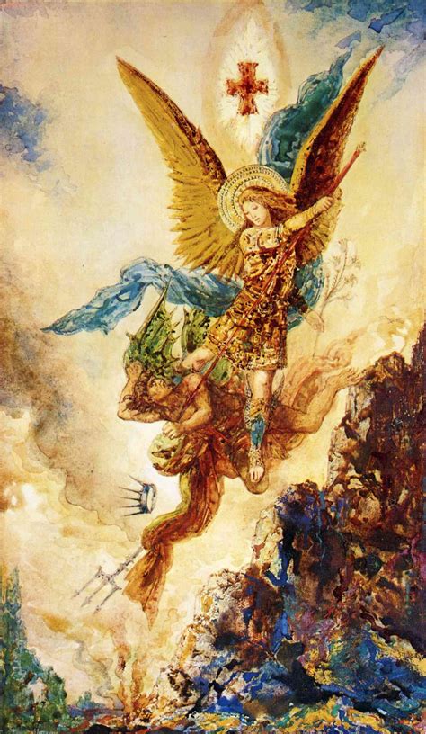 Saint Michael Vanquishing Satan, c.1882 - Gustave Moreau - WikiArt.org