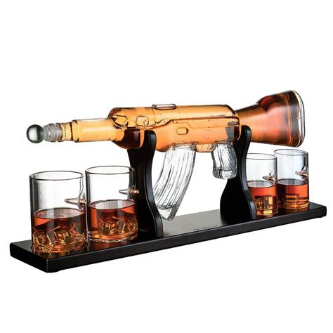 Rifle Gun Whiskey Decanter with Bullet Glasses - Viral Gads