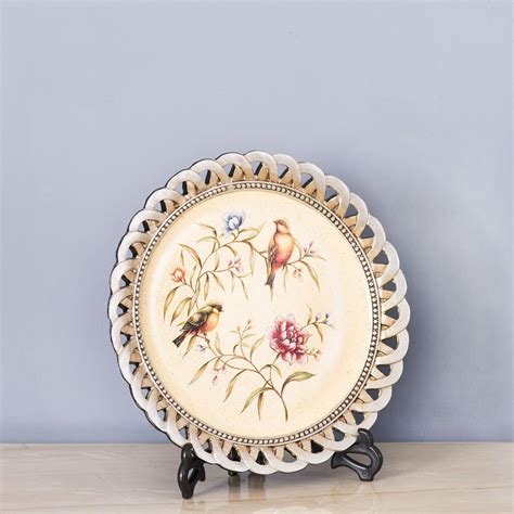 Floral Display Plate with Stand 11" | Plates, Plate display, Decorative plates