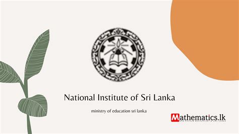 National Institute of Education Sri Lanka (NIE) - Mathematics.lk